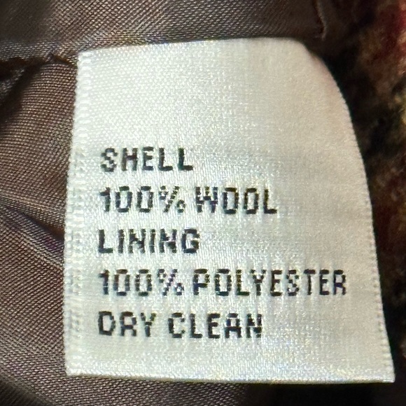 Talbots Houndtooth Brown Tan Red Plaid One Button 100% Wool Fall Jacket Blazer - Picture 10 of 14